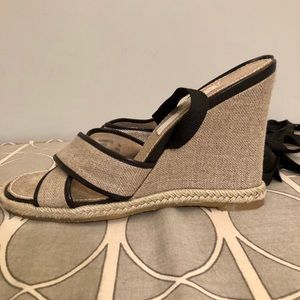 Calvin Klein metallic, wedge, sandals size 7M